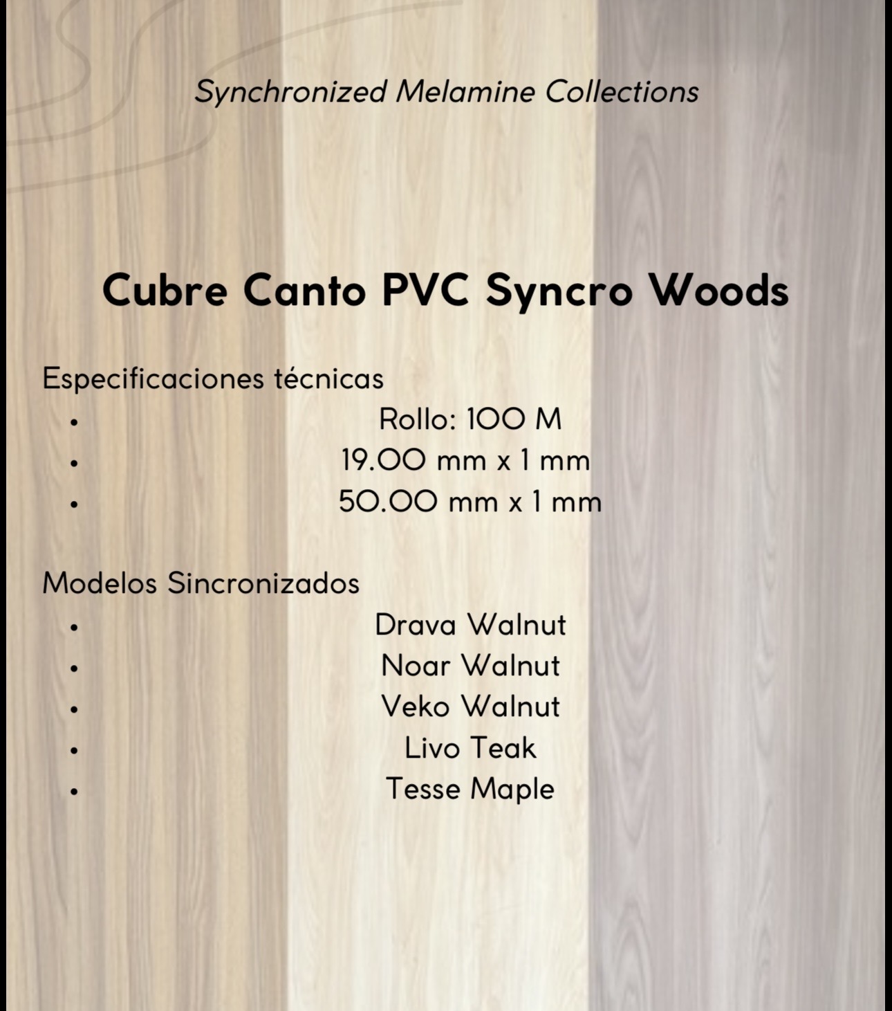 Cubre Cantos PVC y Madera Natural para Carpintería